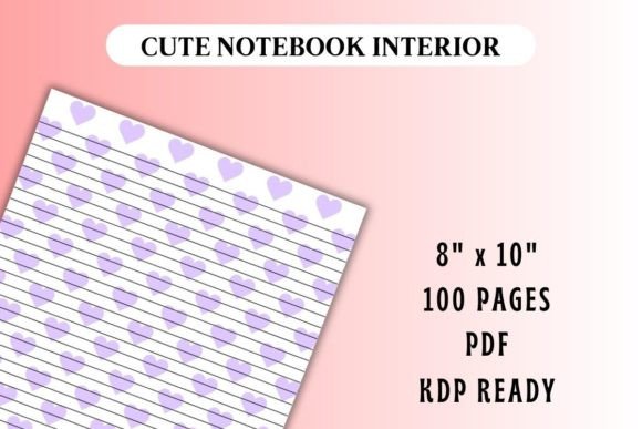 Dark Purple Hearts Journal Interior: Creative KDP Uses